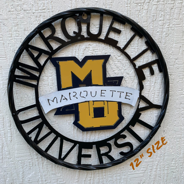 12",18",24" MARQUETTE METAL CUSTOM VINTAGE CRAFT WALL ART TEAM SIGN HANDMADE