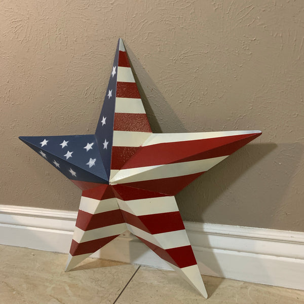 AMERICANA USA FLAG BARN STAR RED WHT BLUE STAR HANDMADE 9",12",16",24",30",34",36"