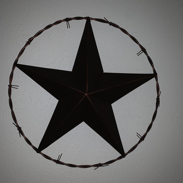24" BARBWIRE TWISTED RING METAL WALL ART WESTERN HOME DECOR RUSTIC BRONZE COPPER #A10024