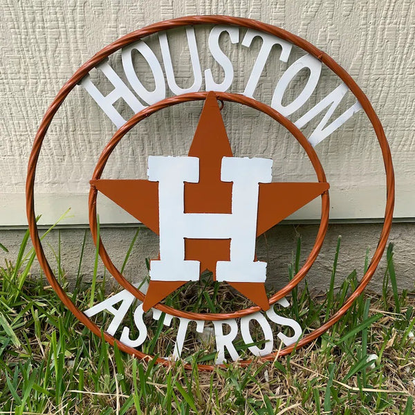 12",18",24",32,36" HOUSTON ASTROS METAL CUSTOM VINTAGE CRAFT TEAM SIGN HANDMADE