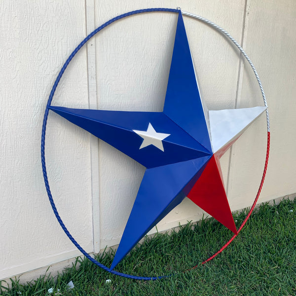 48", 60", 72" RED WHITE BLUE TX FLAG BARN META STAR WITH TEXAS 1836 SIGN WESTERN HOME DECOR METAL ART VINTAGE RUSTIC RED WHITE & BLUE ART