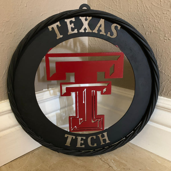 12", 18", 24", 32" TEXAS TECH WIDE BAND RING RED & BLACK CUSTOM METAL VINTAGE CRAFT TEAM SIGN