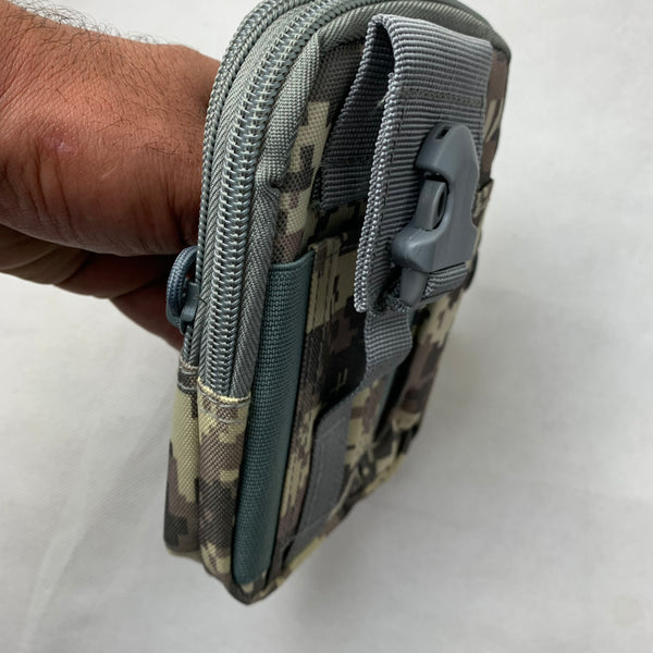 #MX_ARU65 CAMO 7" RUGGED NYLON POUCH BAG MEGA EXTRA LARGE VERTICAL ZIPPER CLOSURE, BELT LOOP HOLSTER CELL PHONE TABLET CASE UNIVERSAL OVERSIZE