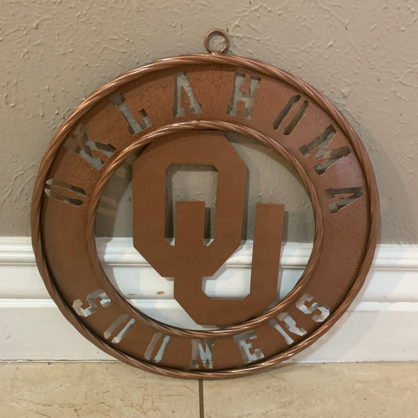 12",18",24",32" OU SOONERS HAMMERED COPPER CUSTOM METAL VINTAGE CRAFT TEAM SIGN HANDMADE CRAFT