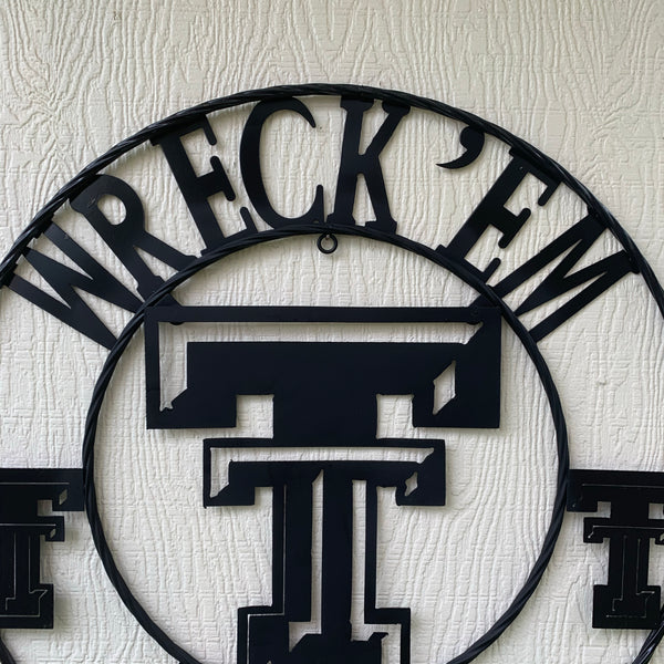 12", 18", 24", 32" WRECKEM TEXAS TECH METAL CUSTOM VINTAGE CRAFT TEAM SIGN HANDMADE