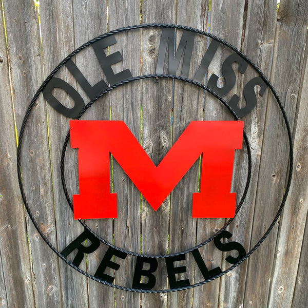 12", 18", 24", 32" OLE MISS REBELS MISSISSIPPI CUSTOM METAL TEAM VINTAGE SIGN