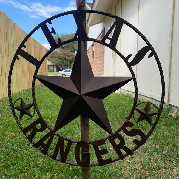 TEXAS RANGERS BRONZE LONE STAR METAL CUSTOM TEAM CRAFT WESTERN HOME DECOR CRAFT