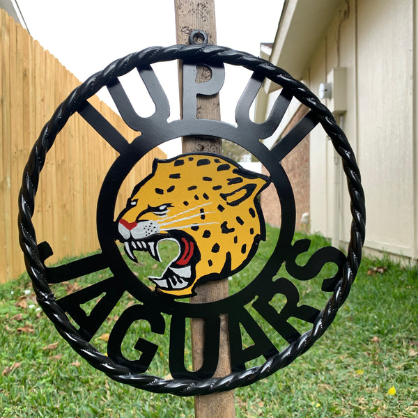 INDIANA IUPUI JAGUARS METAL CUSTOM VINTAGE CRAFT TEAM SIGN HANDMADE