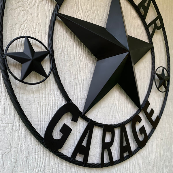 LONESTAR GARAGE STYLE CUSTOM BARN NAME STAR LONESTAR GARAGE METAL NAME BARN STAR WITH TWISTED ROPE RING 3d STAR ART WESTERN HOME DECOR RUSTIC BROWN