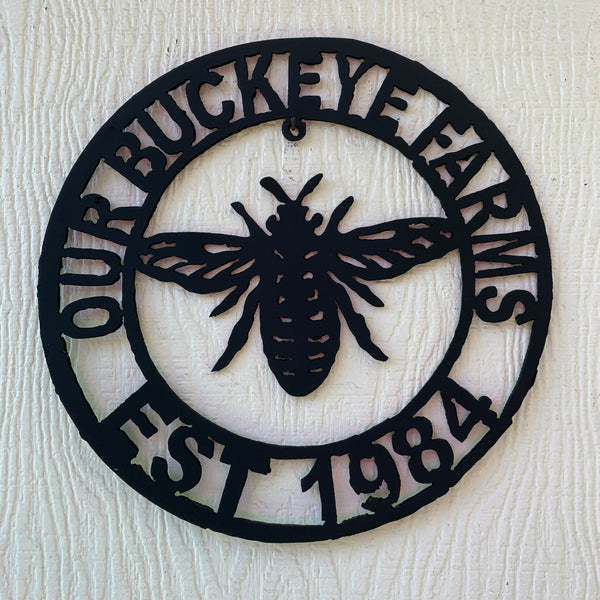 #EH10491 CUSTOM NAME BEE LASERCUT CUSTOM METAL VINTAGE CRAFT SIGN WESTERN HOME DECOR HANDMADE