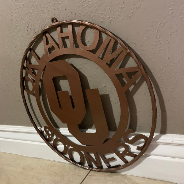 12",18",24",32",36" OU SOONERS OKLAHOMA HAMMERED COPPER CUSTOM VINTAGE TEAM CRAFT METAL ART WESTERN HOME DECOR