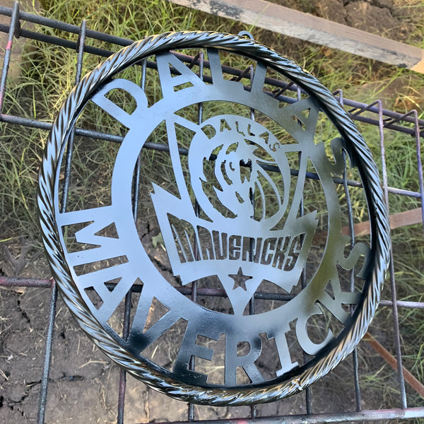 DALLAS MAVERICKS BLACK CUSTOM METAL VINTAGE CRAFT TEAM SPORTS SIGN HANDMADE 12",18",24",36"