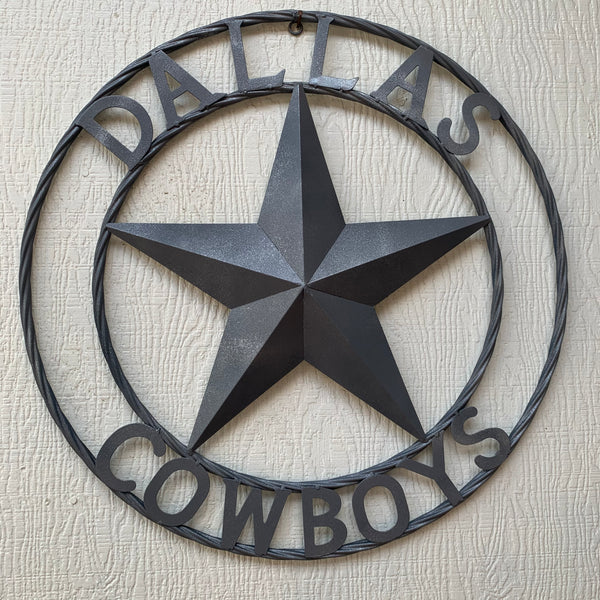 DALLAS COWBOYS RUSTIC GREY BARN LONE STAR CUSTOM METAL VINTAGE STAR WESTERN HOME DECOR