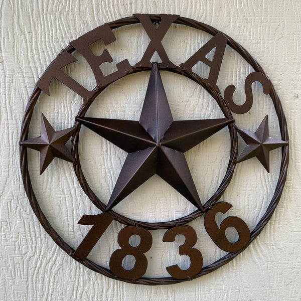 16" RUSTIC BRONZE TEXAS 1836 BARN LONE STAR METAL ART WESTERN HOME DECOR VINTAGE RUSTIC DARK BRONZE NEW