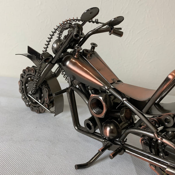 12" HARLEY STYLE MOTORCYCLE METAL COPPER ART WESTERN BAR DECOR NEW