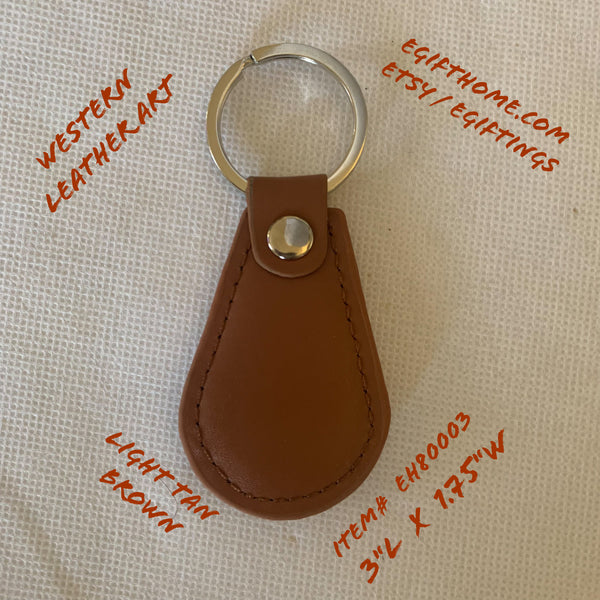 #EH80007 BLACK LEATHER KEYFOB KEYCHAIN WESTERN FASHION ART NEW--FREE SHIPPING