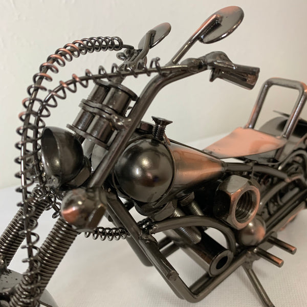 12" HARLEY STYLE MOTORCYCLE METAL COPPER ART WESTERN BAR DECOR NEW