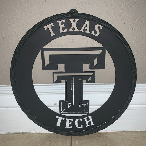 12",18",24",32",36" TEXAS TECH RUSTIC BLACK CUSTOM METAL VINTAGE CRAFT TEAM SIGN HANDMADE TO ORDER