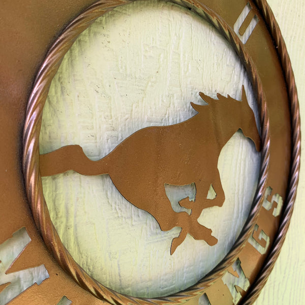 SMU MUSTANGS HAMMERED COPPER METAL CUSTOM VINTAGE CRAFT WALL ART TEAM SIGN HANDMADE