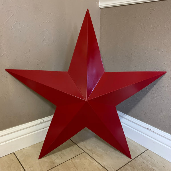 RUSTIC BURGUNDY RED BARN METAL STAR WALL ART WESTERN HOME DECOR VINTAGE RUSTIC ART NEW 3", 4",5",6",9",12", 17", 24", 30", 36