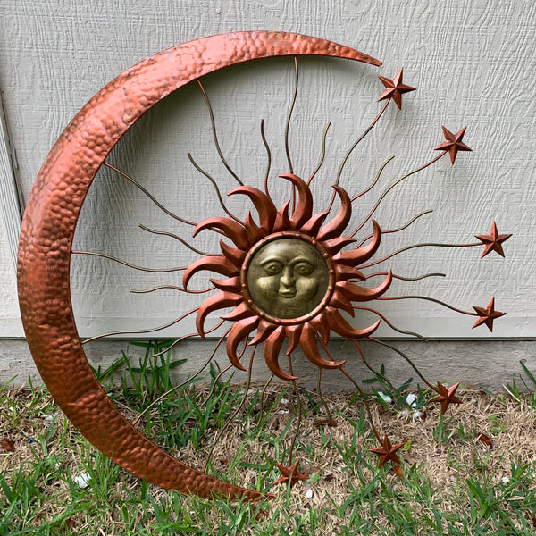 36" SUN MOON STARS METAL WALL WESTERN HOME DECOR NEW