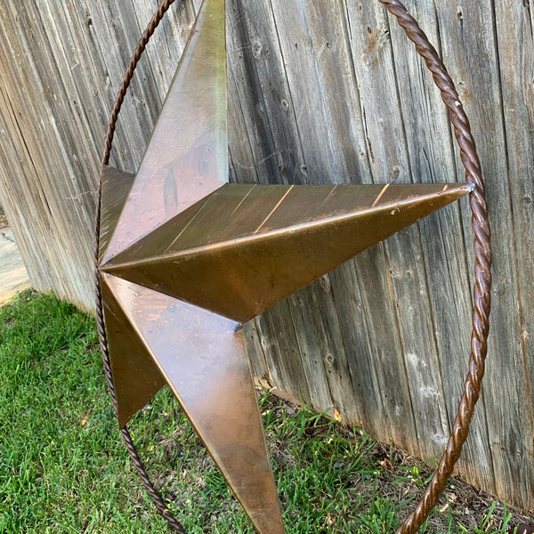 #EH10507 TEXAS GIANT 8,6,5,4 FOOT NATURAL RUSTIC SEALED UNPAINTED LARGE OVERSIZE METAL LONESTAR GENUINE RUST PATINA LONE STAR TWISTED ROPE RING 4,5,6,8 FOOT