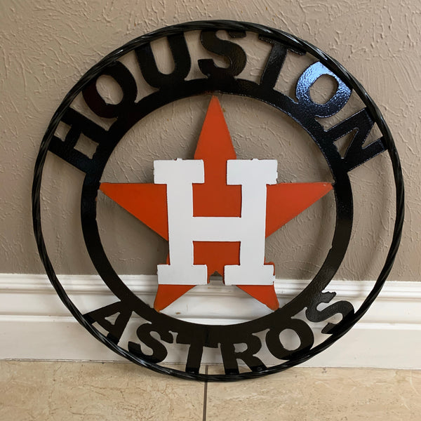 12",18",24",32",36" HOUSTON ASTROS CUSTOM METAL VINTAGE CRAFT SIGN TEAM HANDMADE