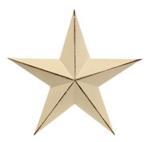 DISTRESSED IVORY WHITE ANTIQUE STAR METAL WALL ART WESTERN HOME DECOR NEW - FREE SHIPPING