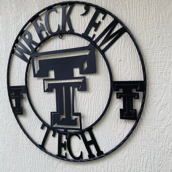 12", 18", 24", 32" WRECKEM TEXAS TECH METAL CUSTOM VINTAGE CRAFT TEAM SIGN HANDMADE