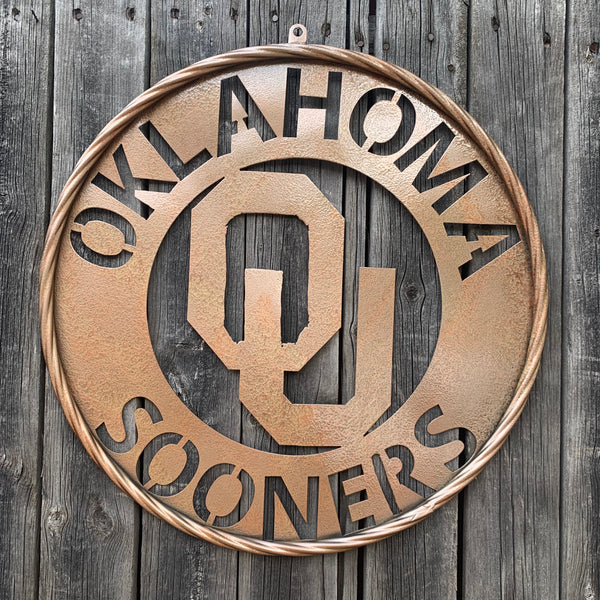 12",18",24",32" OU SOONERS HAMMERED COPPER CUSTOM METAL VINTAGE CRAFT TEAM SIGN HANDMADE CRAFT