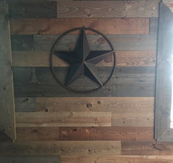 12" to 96" BARN STAR METAL LONE STAR TWISTED ROPE RING WALL ART RUSTIC BRONZE WESTERN HOME DECOR HANDMADE #EH10008