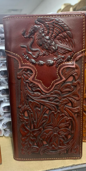 #LG GENUINE LEATHER WESTERN CHECKBOOK MEN'S WALLET WESTERN FASHION--FREE SHIPPING