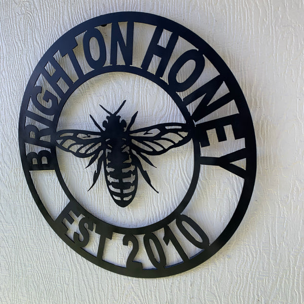 #EH10491 CUSTOM NAME BEE LASERCUT CUSTOM METAL VINTAGE CRAFT SIGN WESTERN HOME DECOR HANDMADE