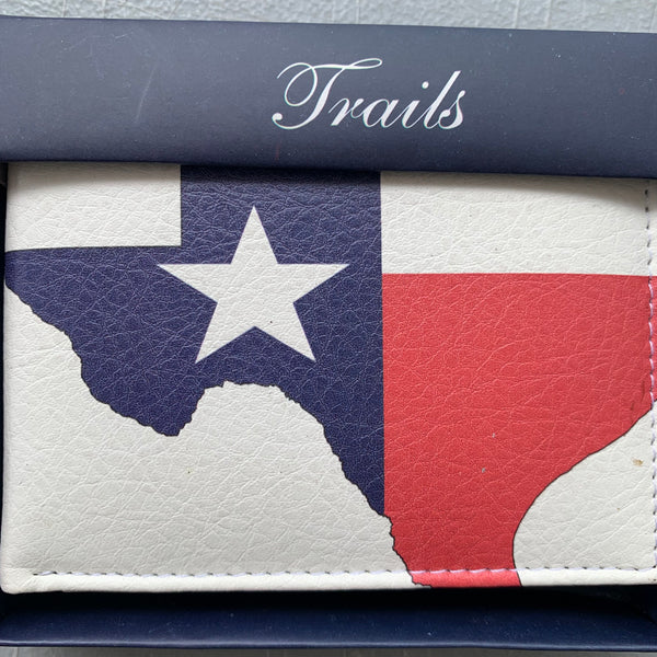 4.25" x 3.75" TEXAS FLAG WALLET LEATHER BIFOLD WALLET NEW-- FREE SHIPPING