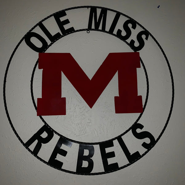 12", 18", 24", 32" OLE MISS REBELS MISSISSIPPI CUSTOM METAL TEAM VINTAGE SIGN