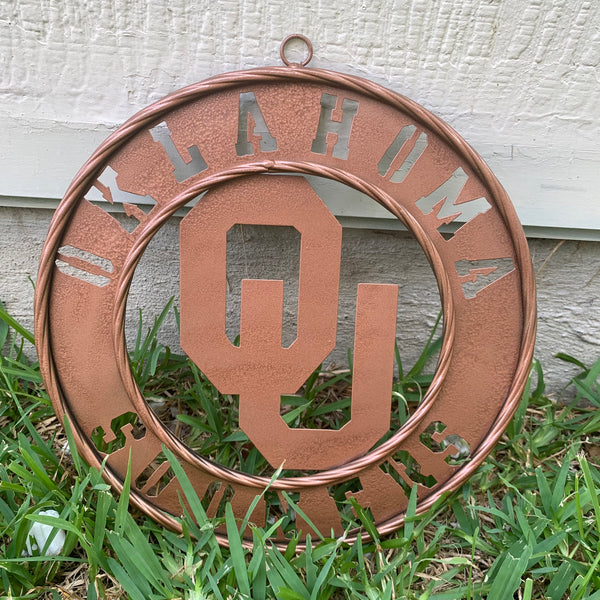 12",18",24",32" OU SOONERS HAMMERED COPPER CUSTOM METAL VINTAGE CRAFT TEAM SIGN HANDMADE CRAFT