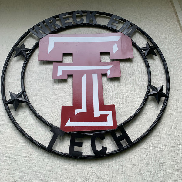 WRECKEM TEXAS TECH CUSTOM VINTAGE CRAFT METAL TEAM SIGN