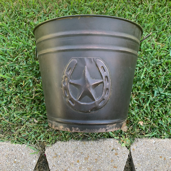 #RA3362 ROUND 12.5" HORSESHOE STAR TUB WESTERN HOME DECOR METAL ART--BRAND NEW