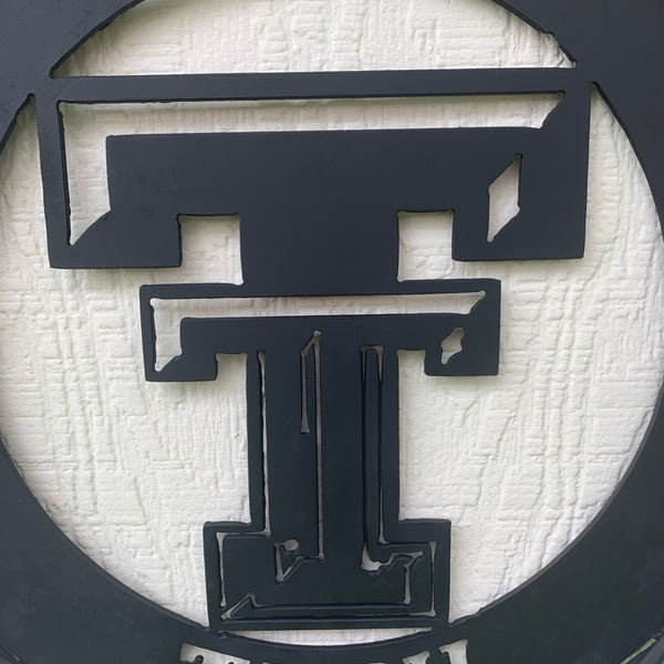 12",18",24",32",36" TEXAS TECH RUSTIC BLACK CUSTOM METAL VINTAGE CRAFT TEAM SIGN HANDMADE TO ORDER