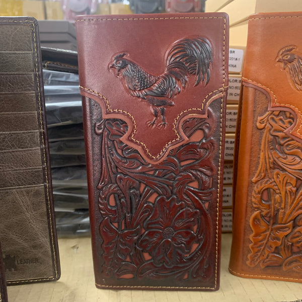 #LG GENUINE LEATHER WESTERN CHECKBOOK MEN'S WALLET WESTERN FASHION--FREE SHIPPING