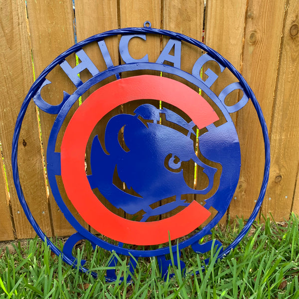 12", 18", 24", 32" CHICAGO CUBS CUSTOM METAL VINTAGE CRAFT TEAM SPORTS SIGN HANDMADE