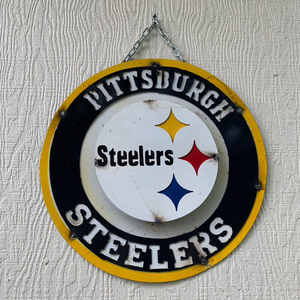 15" SPORTS CUSTOM DISC METAL VINTAGE CRAFT SIGN TEAM ART WESTERN HOME DECOR HANDMADE