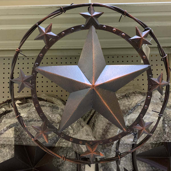 #RT5028 16",24" STAR WITH MULTI STARS BARN STAR METAL WALL ART WESTERN HOME DECOR RUSTIC DARK  BRONZE COPPER  NEW