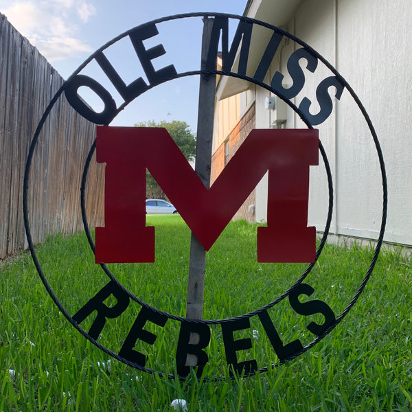 12", 18", 24", 32" OLE MISS REBELS MISSISSIPPI CUSTOM METAL TEAM VINTAGE SIGN