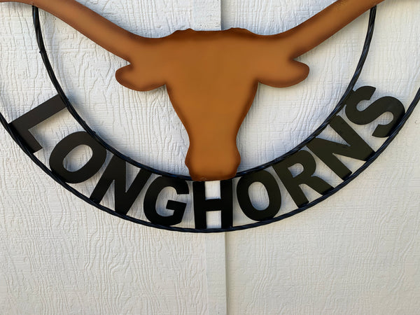 TEXAS LONGHORNS CUSTOM METAL VINTAGE CRAFT TEAM SIGN WESTERN HOME DECOR HANDMADE #EH90072