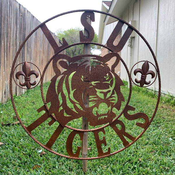 12:,18",24",32",36" LSU TIGERS METAL CUSTOM VINTAGE CRAFT ART SIGN