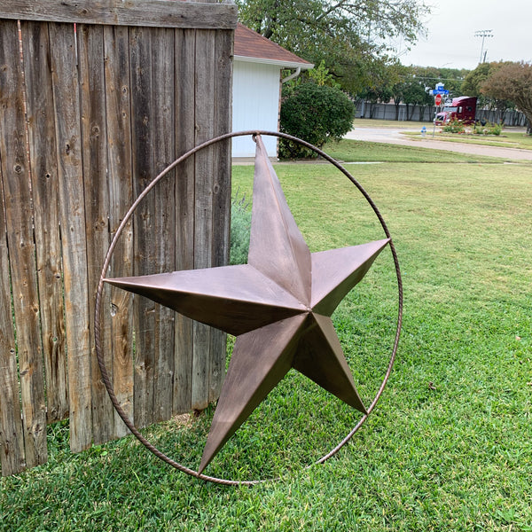 #EH10518 BRUSHED COPPER BRONZE BARN LONE STAR WESTERN HOME DECOR HANDMADE NEW