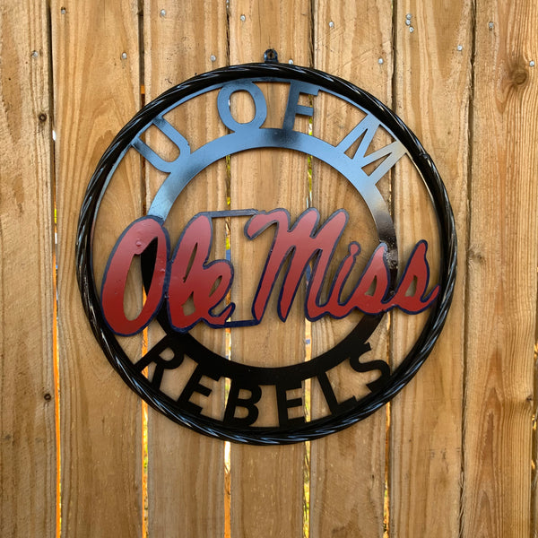 OLE MISS REBELS MISSISSIPPI METAL CUSTOM VINTAGE CRAFT TEAM SIGN HANDMADE