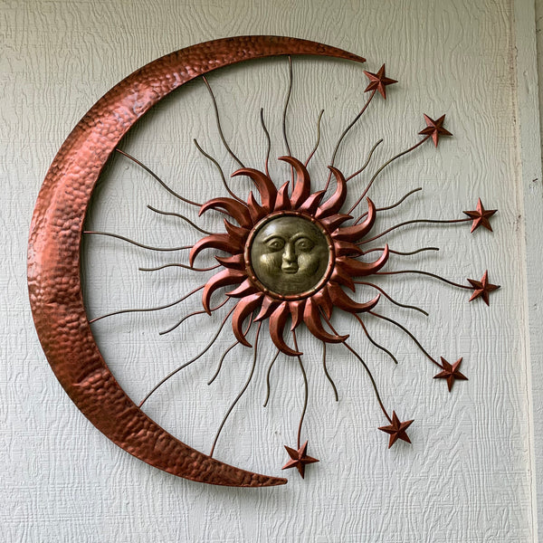 36" SUN MOON STARS METAL WALL WESTERN HOME DECOR NEW