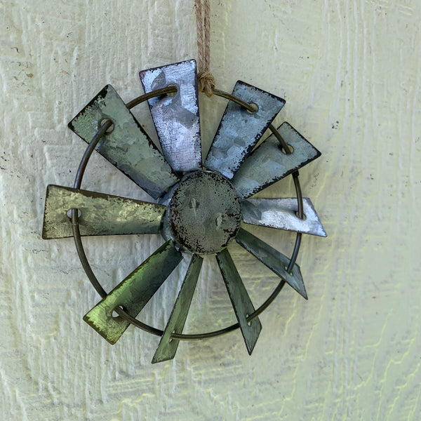 4" WINDMILL ORNAMENT FARMHOUSE METAL ART WESTERN HOME DECOR #EH12169 --FREE SHIPPING